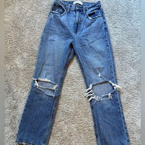 Abercrombie & Fitch Distressed Straight Leg Jeans